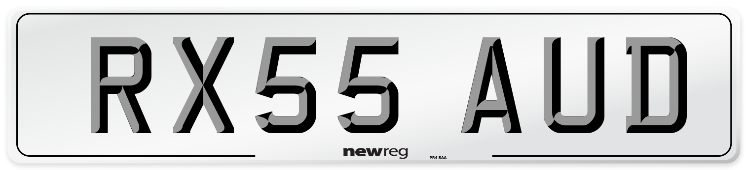 RX55 AUD Number Plate from New Reg